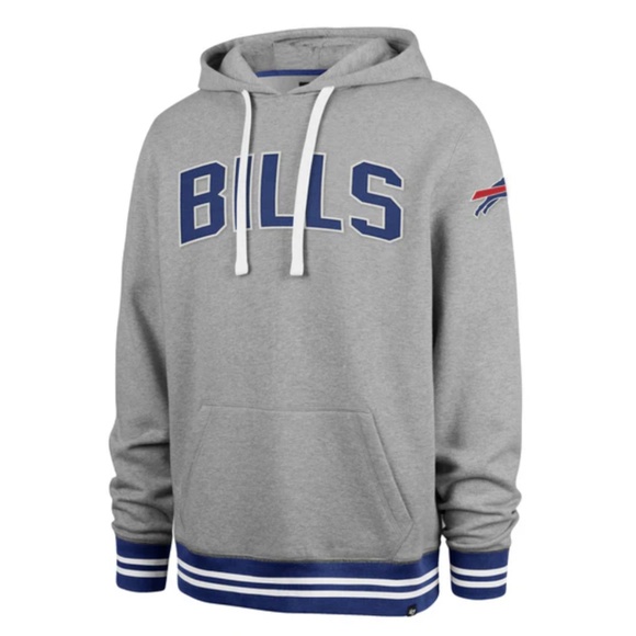 Buffalo Bills NFL Mens Eastport Gray Embroidered Pullover Hoodie Large NWOT - Picture 1 of 9
